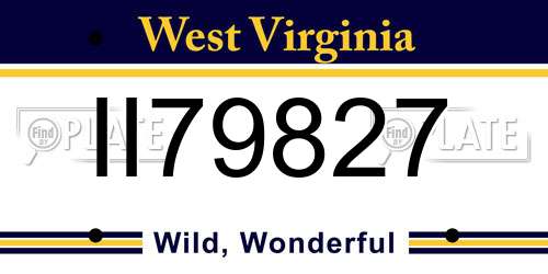 II79827 West Virginia License Plate
