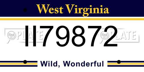 II79872 West Virginia License Plate