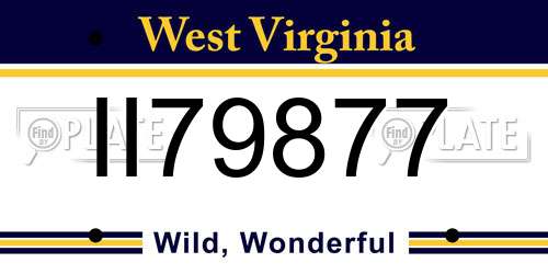 II79877 West Virginia License Plate