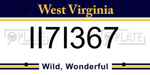 II7I367 West Virginia License Plate