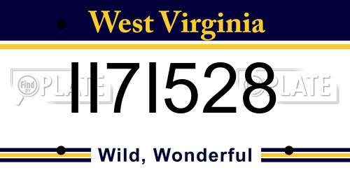 II7I528 West Virginia License Plate