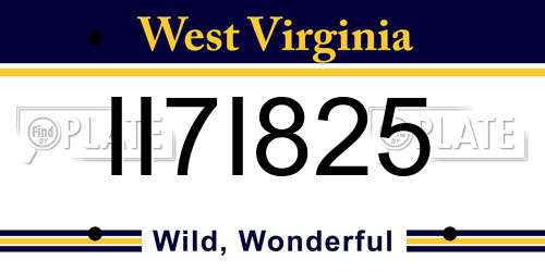 II7I825 West Virginia License Plate