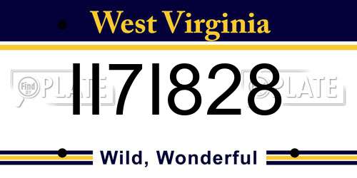 II7I828 West Virginia License Plate