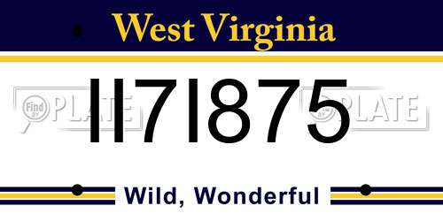 II7I875 West Virginia License Plate