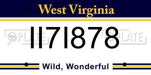 II7I878 West Virginia License Plate