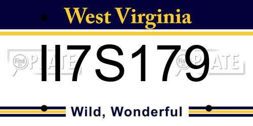 II7S179 West Virginia License Plate