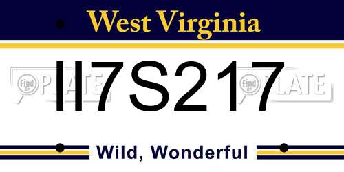 II7S217 West Virginia License Plate