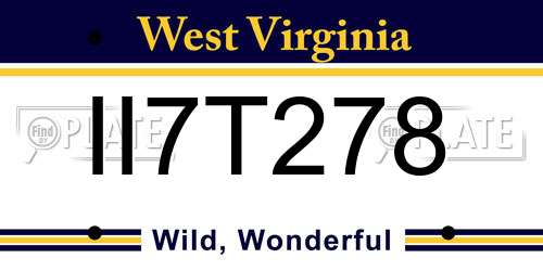 II7T278 West Virginia License Plate
