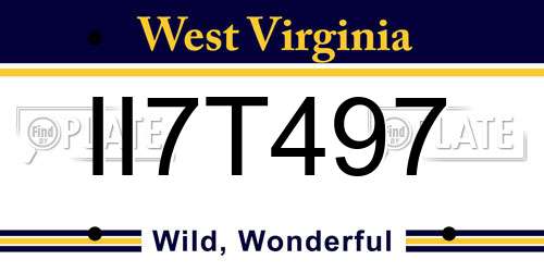 II7T497 West Virginia License Plate