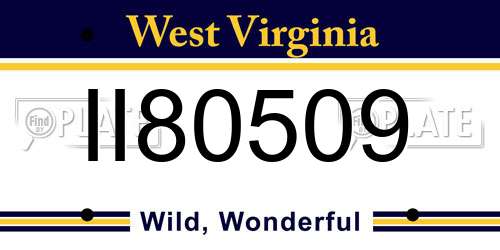 II80509 West Virginia License Plate