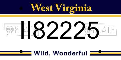 II82225 West Virginia License Plate