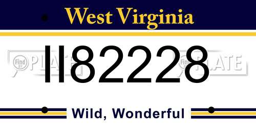 II82228 West Virginia License Plate