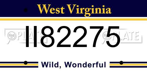 II82275 West Virginia License Plate