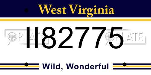 II82775 West Virginia License Plate