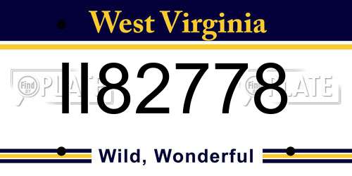 II82778 West Virginia License Plate