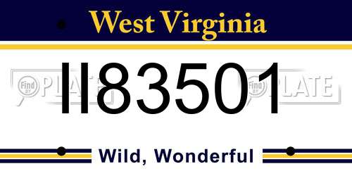 II83501 West Virginia License Plate