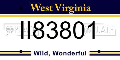 II83801 West Virginia License Plate