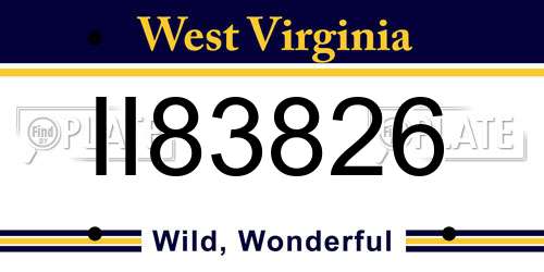 II83826 West Virginia License Plate