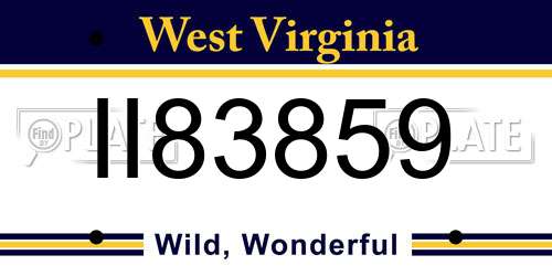 II83859 West Virginia License Plate