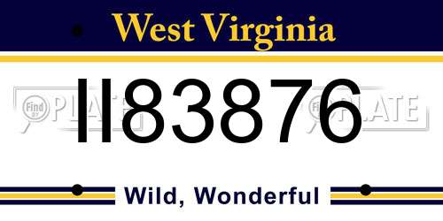 II83876 West Virginia License Plate