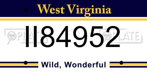 II84952 West Virginia License Plate