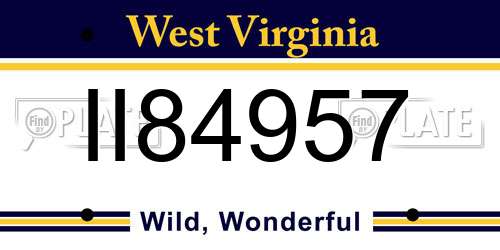 II84957 West Virginia License Plate