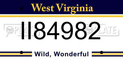 II84982 West Virginia License Plate
