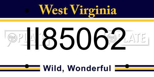 II85062 West Virginia License Plate