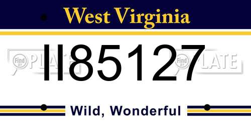 II85127 West Virginia License Plate