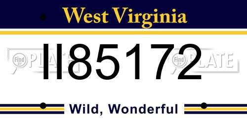 II85172 West Virginia License Plate