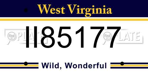 II85177 West Virginia License Plate