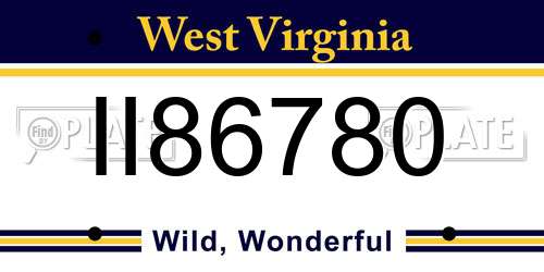 II86780 West Virginia License Plate