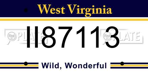 II87113 West Virginia License Plate