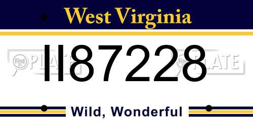 II87228 West Virginia License Plate