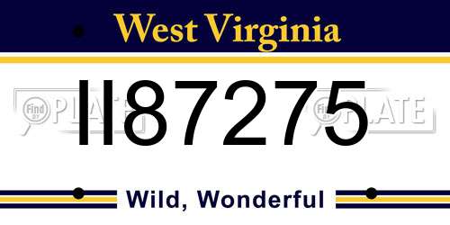 II87275 West Virginia License Plate