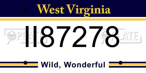 II87278 West Virginia License Plate