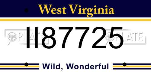 II87725 West Virginia License Plate