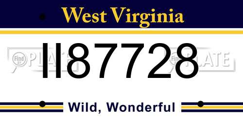 II87728 West Virginia License Plate