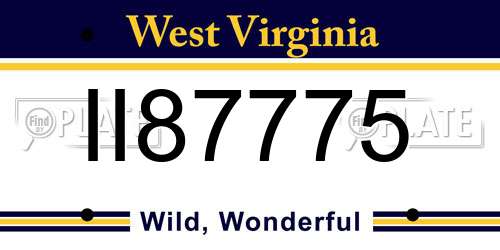 II87775 West Virginia License Plate