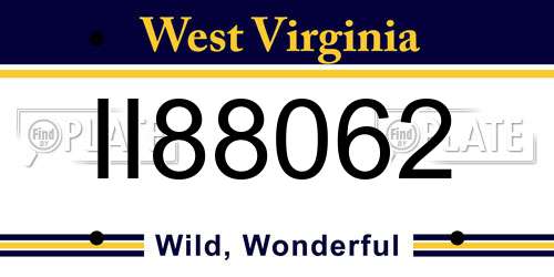 II88062 West Virginia License Plate