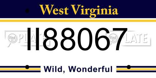 II88067 West Virginia License Plate