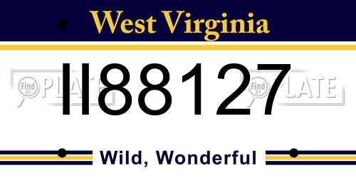 II88127 West Virginia License Plate