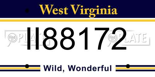 II88172 West Virginia License Plate