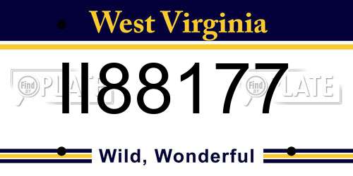 II88177 West Virginia License Plate