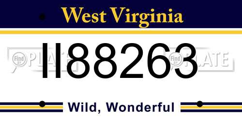 II88263 West Virginia License Plate