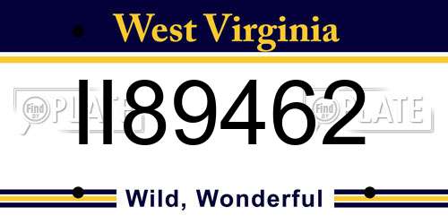 II89462 West Virginia License Plate