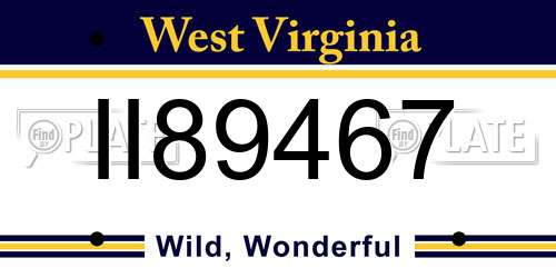 II89467 West Virginia License Plate