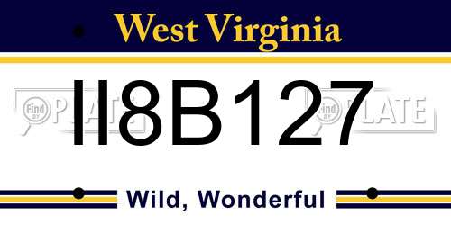 II8B127 West Virginia License Plate