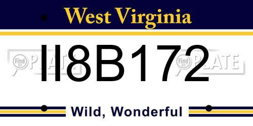 II8B172 West Virginia License Plate