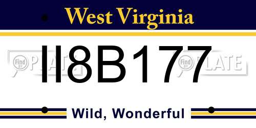 II8B177 West Virginia License Plate